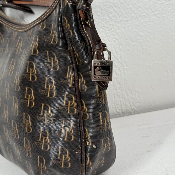 Dooney & Bourke Margot Signature 1975 Canvas Leather Crossbody Shoulder Bag - Picture 4 of 14